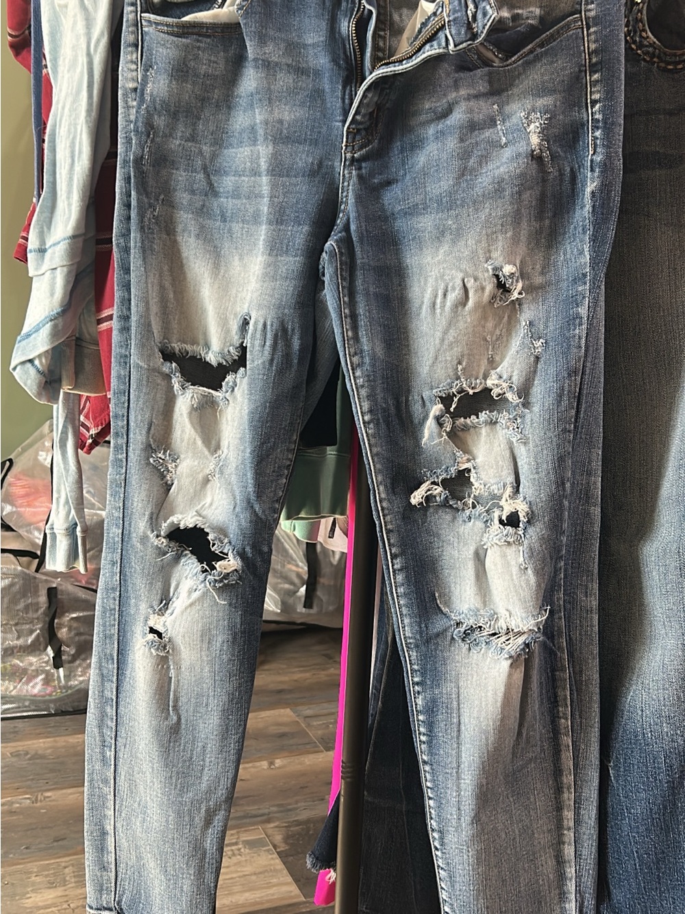 KanCan Women's Light Blue Distressed Skinny Jeans